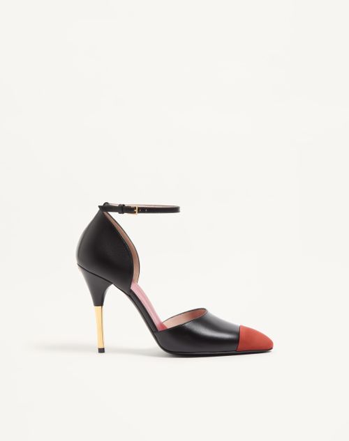 Valentino Garavani - D'orsay Sinead Pumps In Goatskin And Suede 105mm - Black/rust - Woman - Pumps And Slingbacks