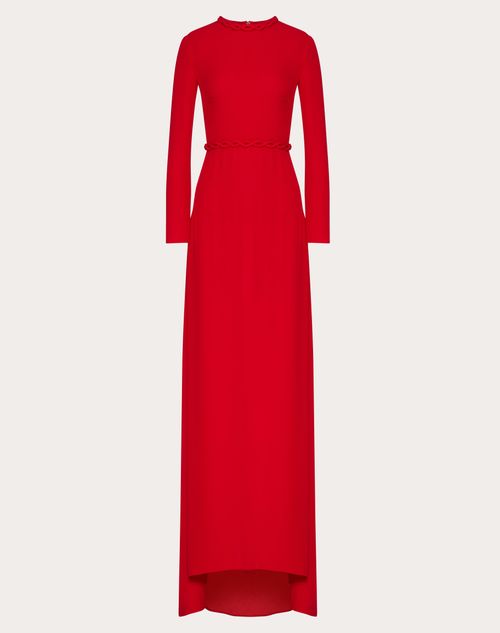 Shop Valentino Double Georgette Evening Dress Woman Red 38 In Rouge