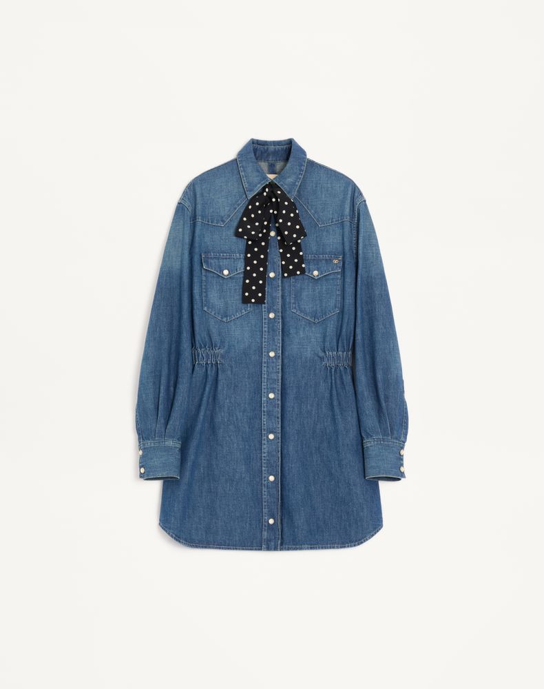 Valentino Women's Denim Midi Dress Woman 50