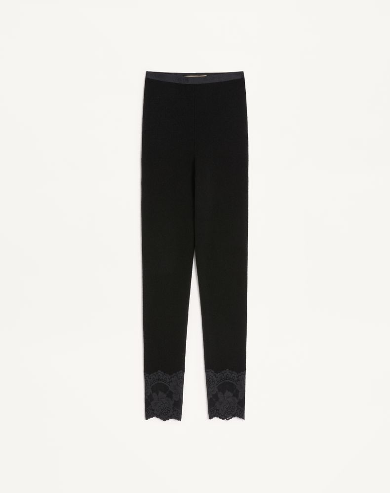 Valentino Women's Black Cashmere Leggings Woman Xs