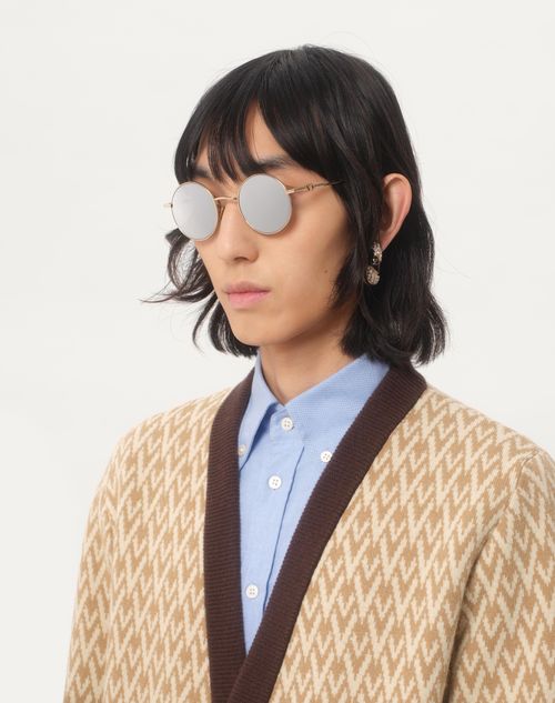 Valentino - Round Metal Frame - Gold/silver - Unisex - Eyewear