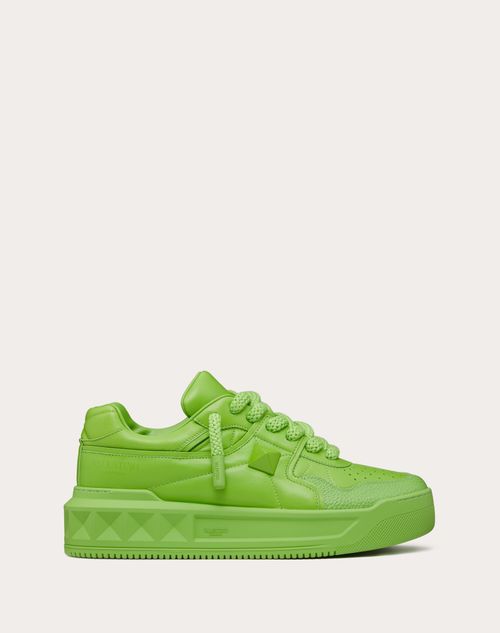 Shop Valentino Garavani One Stud Xl Nappa Leather Low-top Sneaker In Green
