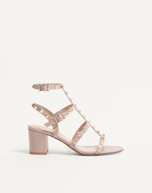 Valentino Garavani Rockstud Calfskin Ankle Strap Sandal 60 Mm Woman Poudre 40