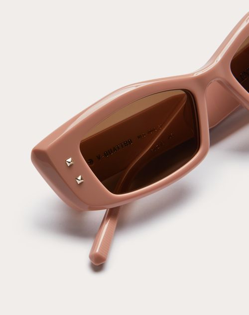 Valentino - V -rectangular Acetate  - Dark Nude/dark Brown - Woman - Eyewear