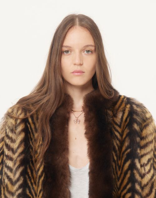 Valentino - Valentino Shearling Caban - Beige/brown - Woman - Coats And Outerwear