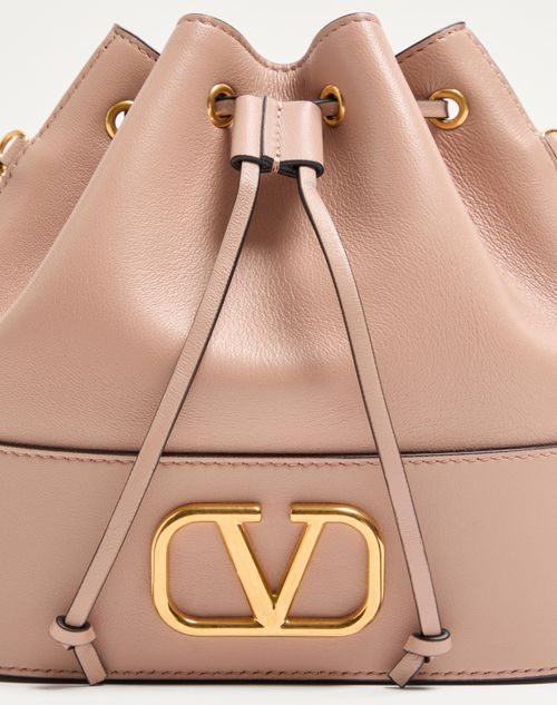 Valentino Garavani - Mini Bucket Bag In Nappa With Vlogo Signature Chain - Rose Cannelle - Woman - Shoulder Bags