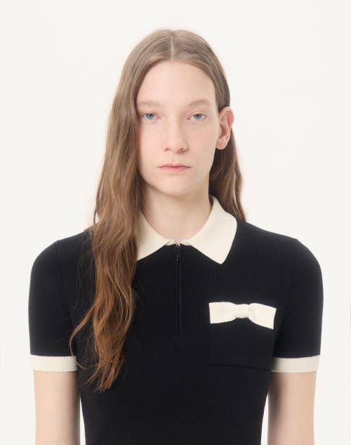 Valentino - Cotton Jumper - Black/latte - Woman - Knitwear