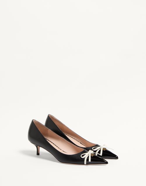 Valentino Garavani - Bepointy Pump In Patent Leather And Kidskin 45mm - Black/ivory - Woman - Pumps And Slingbacks