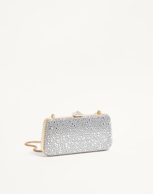 Valentino Garavani - Carry Secrets Rhinestone Minaudiere - Crystal - Woman - Clutches