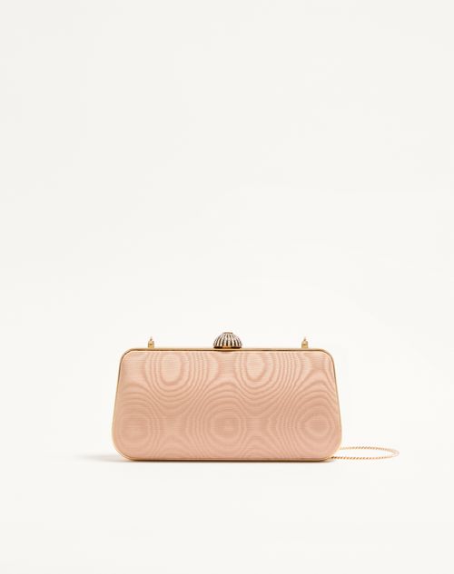 Valentino Garavani - Valentino Garavani Carry Secrets Minaudiere In Moiré Fabric - Pink/crystal - Woman - Clutches