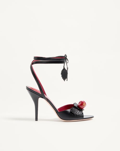 Valentino Garavani - Cherryfic Kidskin Sandal 100mm - Black - Woman - Sandals