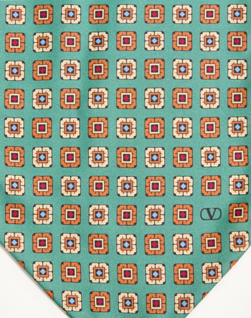 Valentino Garavani - Silk Ascot With Pointy Motif - Green/multicolour - Man - Soft Accessories