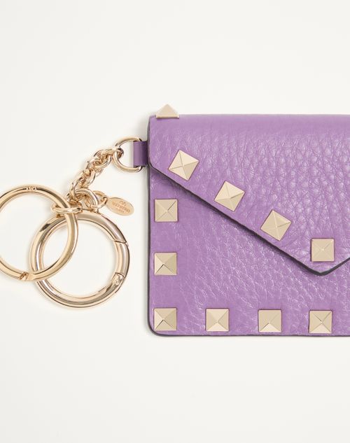 Valentino Garavani - Valentino Garavani Rockstud Charm In Grainy Calfskin - Lilac - Woman - Wallets And Small Leather Goods