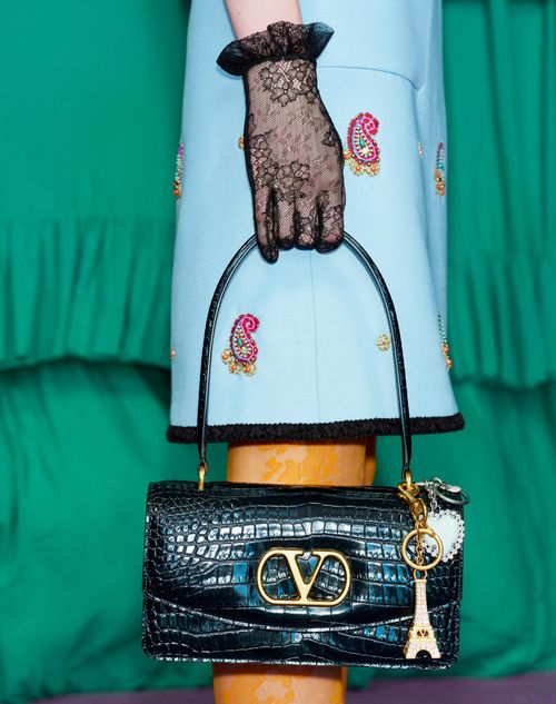Valentino Garavani - Chez Valentino Bag Charm With Key Ring In Metal, Enamel, And Crystals - Antique Brass - Woman - Bag Charms And Keyrings