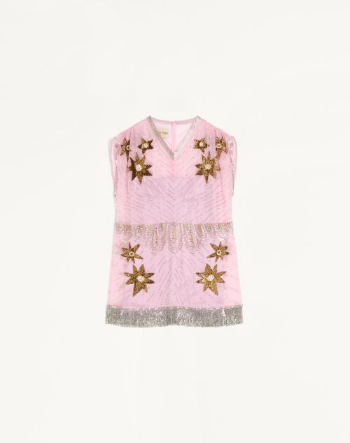 Valentino Embroidered Short Dress Woman Pink 44