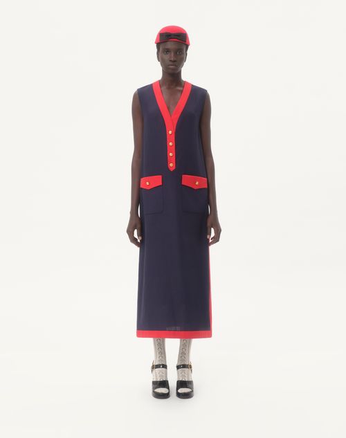Valentino - Viscose Linen Midi Dress - Indigo/paris - Woman - Dresses