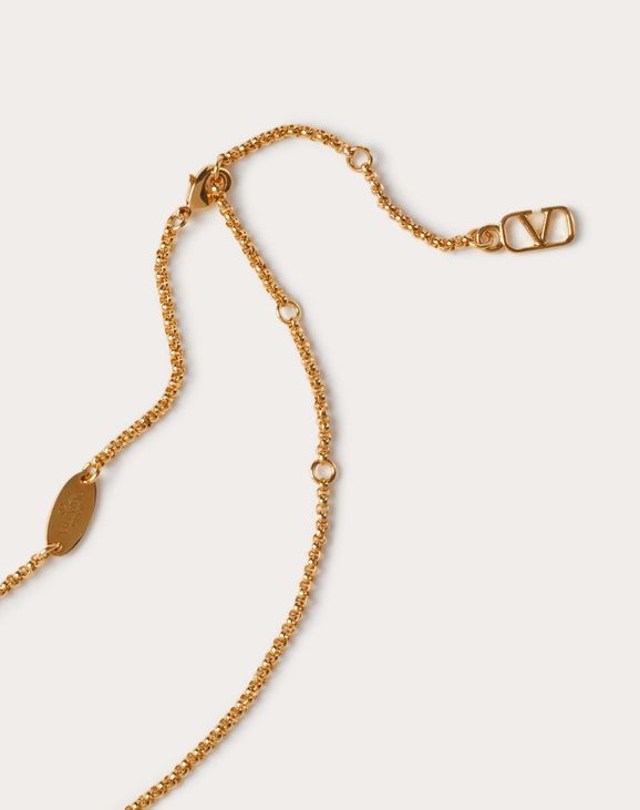 Vロゴ シグネチャー メタル X スワロフスキー®クリスタル ネックレス