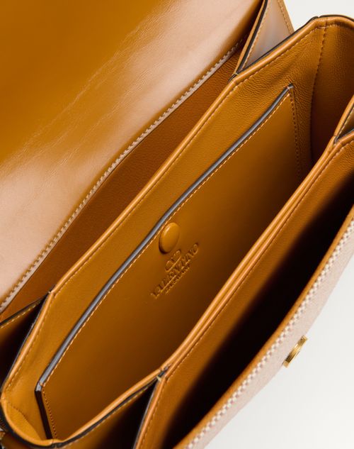 Valentino Garavani - Valentino Garavani 9to5 Canvas Shoulder Bag - Natural/golden Cuir - Woman - Shoulder Bags