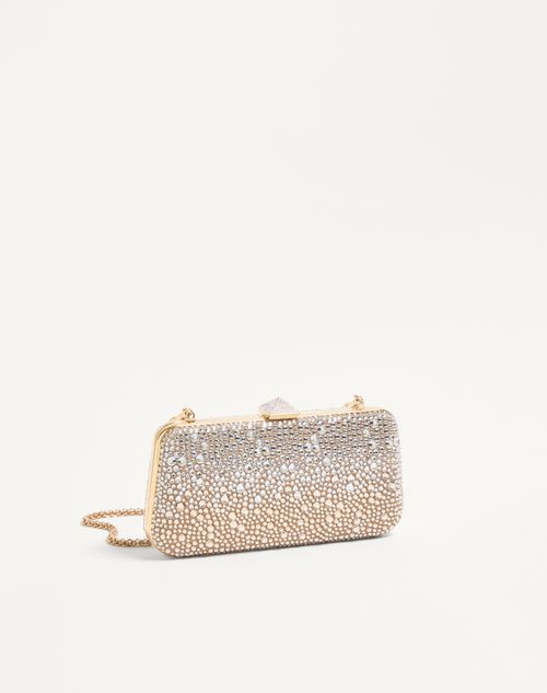 Valentino Garavani - Carry Secrets Rhinestone Minaudiere - Crystal/honey - Woman - Clutches