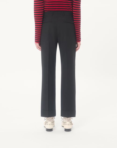 Valentino - Valentino Wool Pants With Cuffs - Black - Man - Pants And Shorts