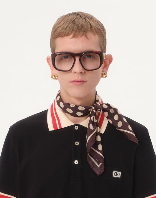 Valentino - Cotton Piqué Polo Shirt With Vlogo Patch - Black - Man - Tshirts And Sweatshirts