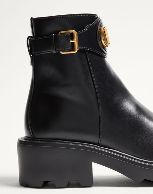 Valentino Garavani - Vlogo Signature Stiefelette Aus Kalbsleder, 55 Mm - Schwarz - Frau - Stiefel