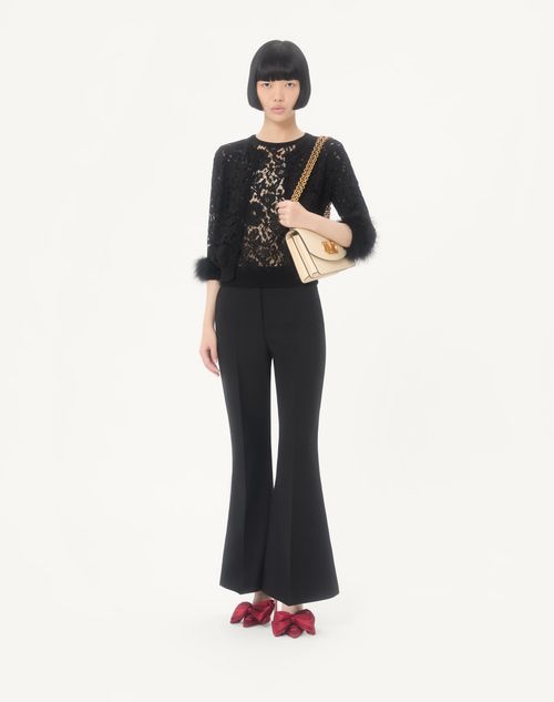 Valentino - Lace And Cotton Cardigan - Black - Woman - Knitwear