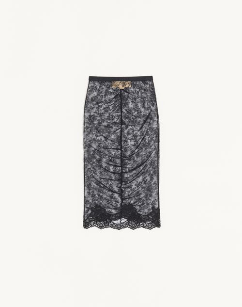 Valentino - Stretch Lace Skirt - Black - Woman - Skirts