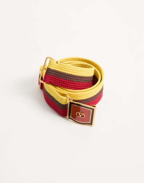 Valentino Garavani - Vlogo Signature Ribbon Belt 40 Mm - Yellow/brown/red - Man - Belts