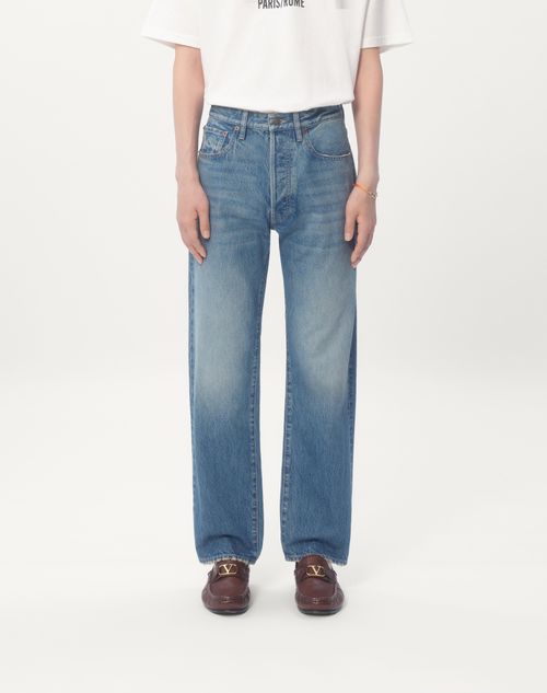 Valentino - Denim Trousers - Blue - Man - Denim