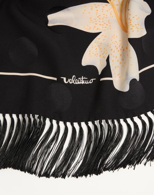 Valentino Garavani - Apres L'hiver Lilium Silk Scarf - Black/butter - Woman - Soft Accessories