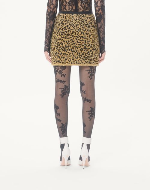 Valentino - Gonna In Maglia Lurex Jacquard Animalier - Animalier - Donna - Gonne