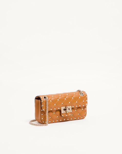 Valentino Garavani - Valentino Garavani Rockstud Spike Small Shoulder Bag In Kidskin - Tan - Woman - Shoulder Bags