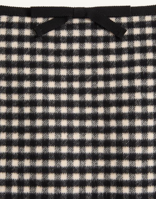 Valentino - Jupe En Laine À Motif Micro Vichy - Ivoire/noir - Femme - Jupes