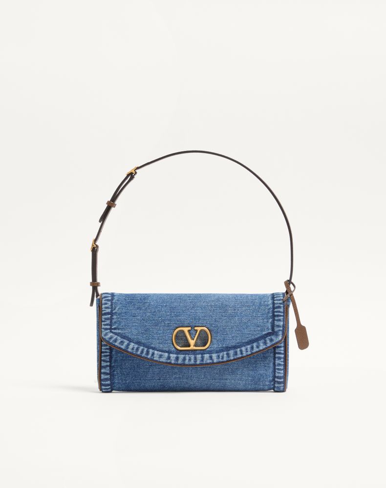 Valentino Garavani Women's Denim Devain Small Shoulder Bag Woman Uni