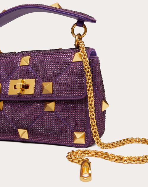 ラインストーン ローマンスタッズ ミディアム チェーンバッグ for