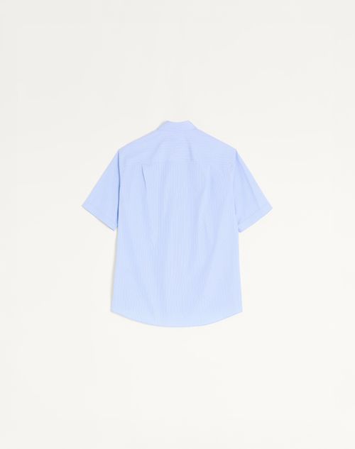 Valentino - Embroidered Cotton Shirt - Sky Blue - Man - Shirts