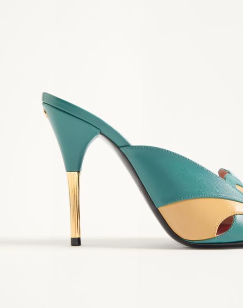 Valentino Garavani - Éoline Kidskin Slide Sandal 105mm - Green/ochre - Woman - Sandals