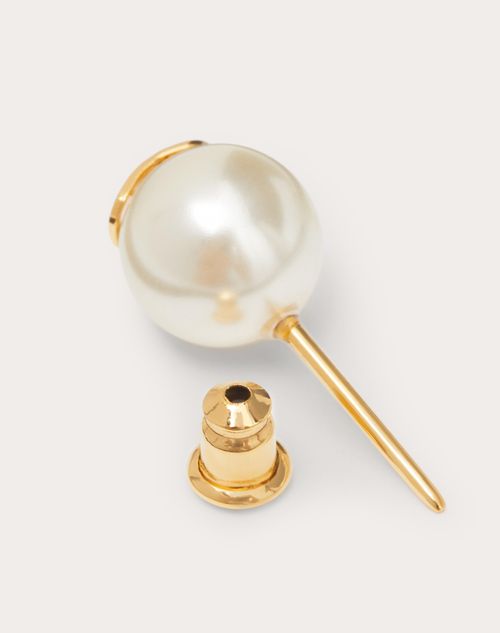 Valentino Garavani - Vlogo Signature Earrings With Pearls - Gold - Woman - Jewelry