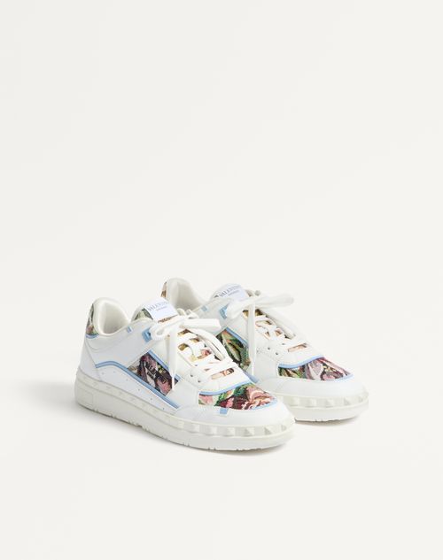 Valentino Garavani - Low Top Freedots Trainer In Calfskin And Fabric - White/multicolour - Man - Trainers
