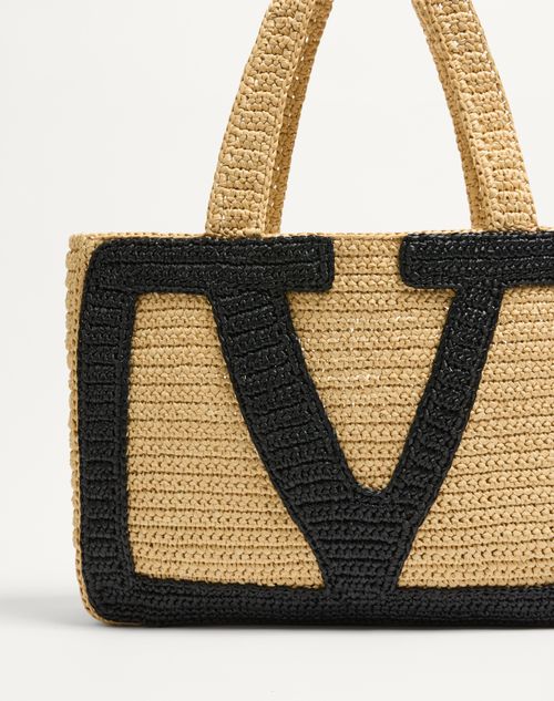 Valentino Garavani - Valentino Garavani Viva Superstar Large Raffia Shopping Bag - Natural - Woman - Totes