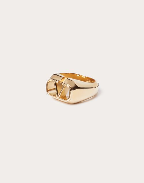 Valentino Garavani - VLOGO SIGNATURE METAL RING - Gold - Man - Jewelry