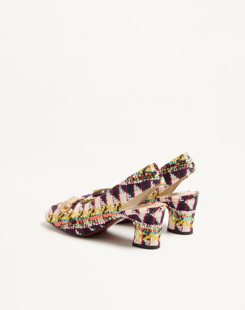 Valentino Garavani - Adamantine Slingback Pumps In Tweed 60mm - Multicolour/butter - Woman - Pumps