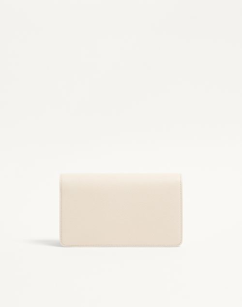 Valentino Garavani - Mini Borsa A Spalla Vlogo Signature In Vitello Granato - Light Ivory - Donna - Pochette