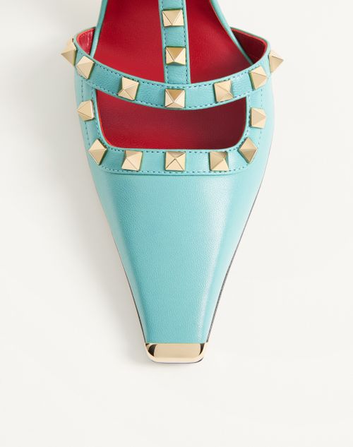 Valentino Garavani - Rockstud Kidskin Pumps 100mm - Azure - Woman - Pumps And Slingbacks