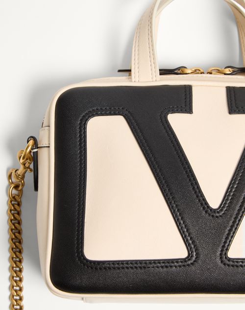 Valentino Garavani - Valentino Garavani Viva Superstar Nappa Leather Handbag - Butter/black - Woman - Top Handle Bags