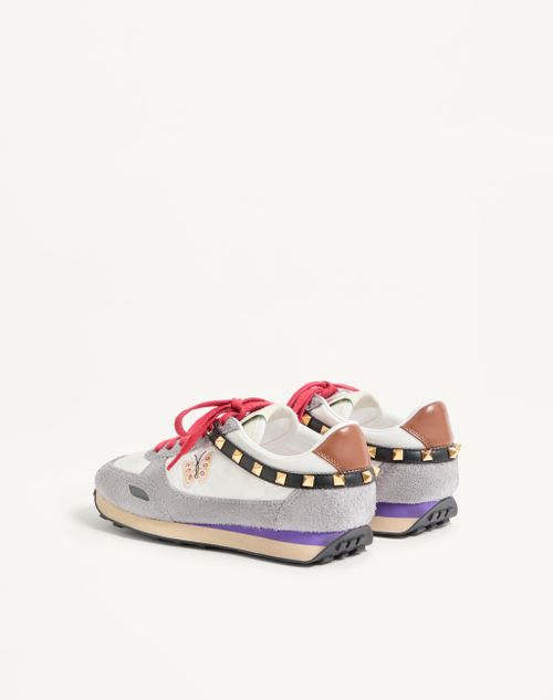 Valentino Garavani - スタッドアップ バタフライエンブロイダリー スプリットレザー X ナイロン スニーカー - ホワイト/マルチカラー - ウィメンズ - スニーカー
