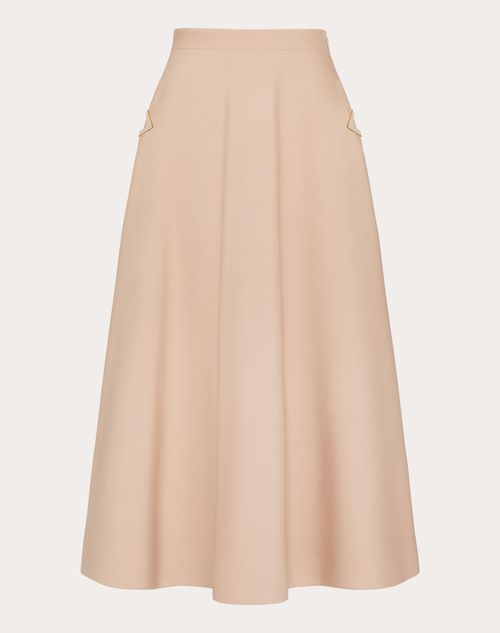 Shop Valentino Crepe Couture Midi Skirt Woman Poudre 48