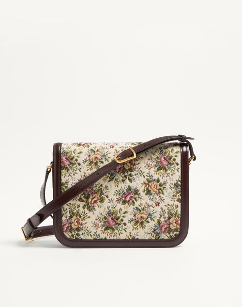 Valentino Garavani - Valentino Garavani 9to5 Shoulder Bag In Papier Floral Jacquard Fabric - Brown/multicolor - Woman - Shoulder Bags