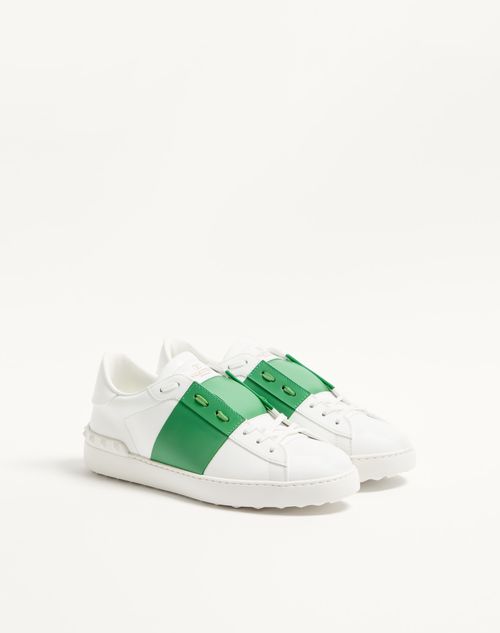 Valentino Garavani - Calfskin Open Sneaker - White/green - Man - Trainers